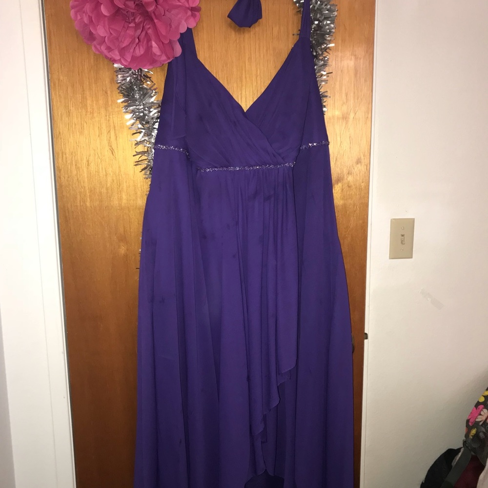 26W Plum Chiffon Hi-Low Dress 👗